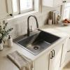 Pure.Sink Luxion Gun metal sink 51x50 cm Tapwing with tap hole PLX5150T-61